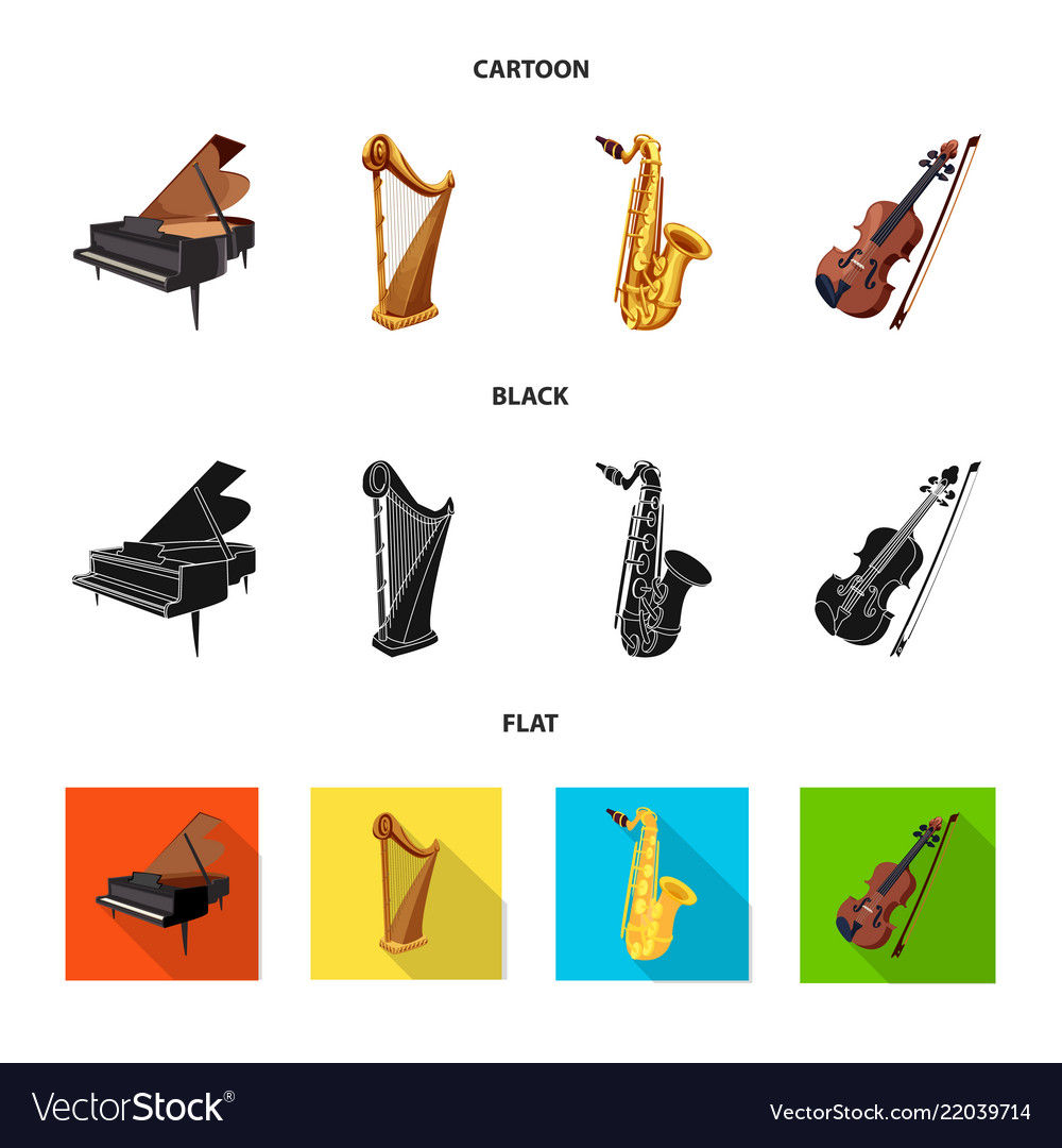 Isolated object of music and tune sign collection vector image Isolated object of music and tune sign collection