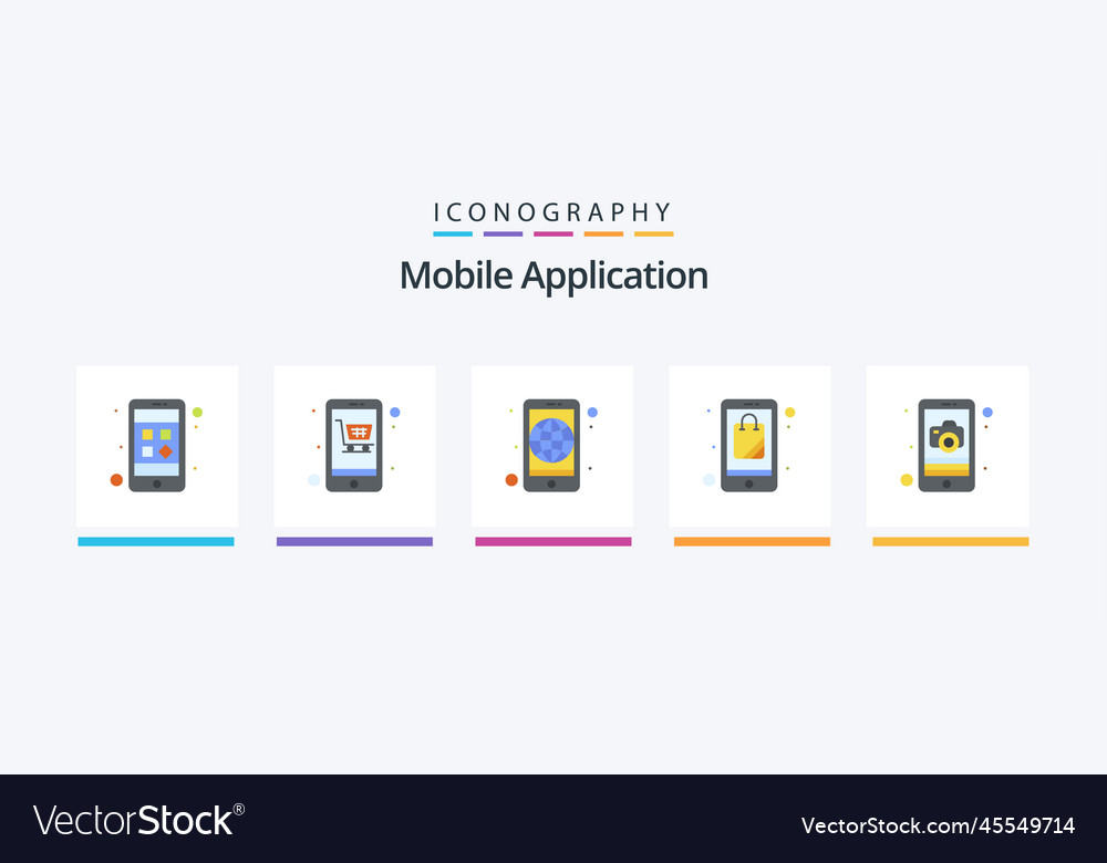 Mobile Anwendung flach 5 Icon-Pack einschließlich