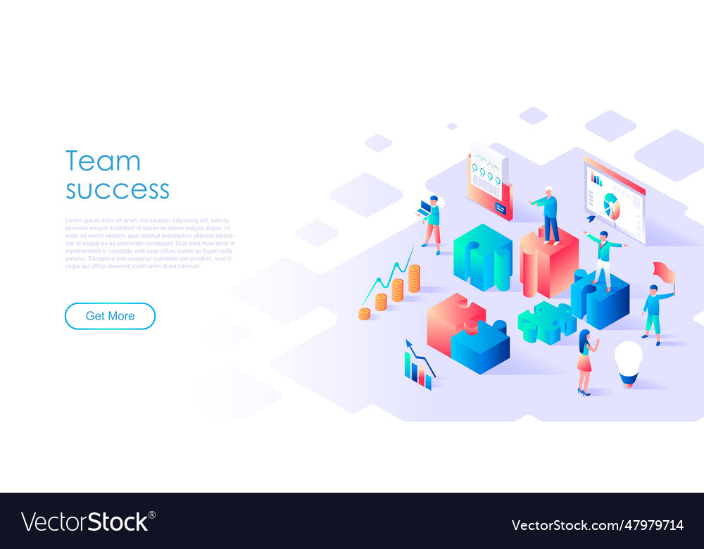 Modern Flat Design Isometric Concept Of Team Vector Image