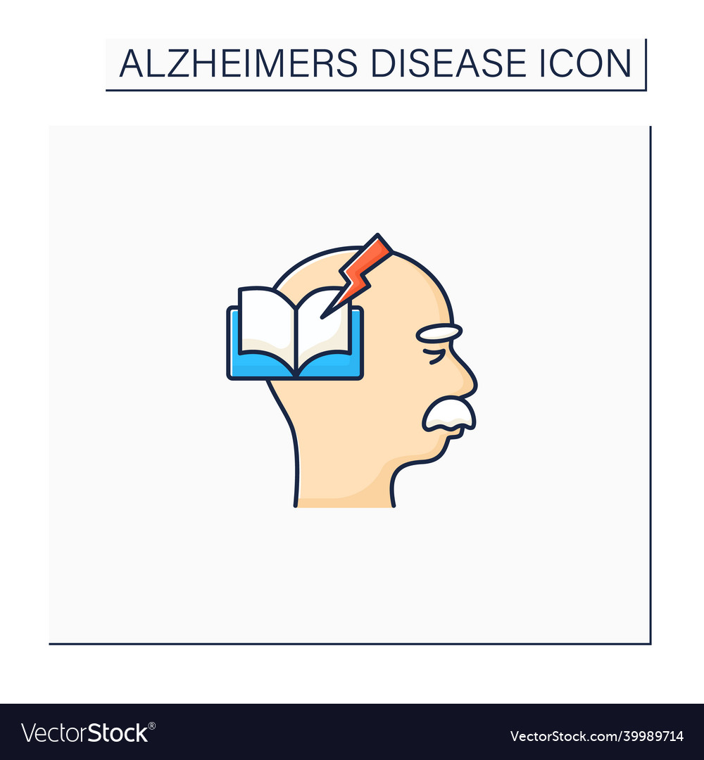 Reading problems color icon vector image Reading problems color icon