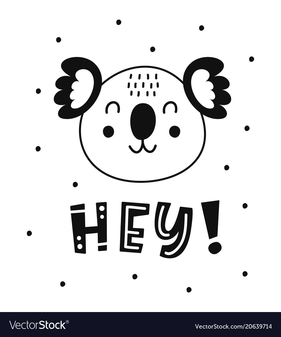 Scandinavian childish poster cute animal vector image Scandinavian childish poster cute animal