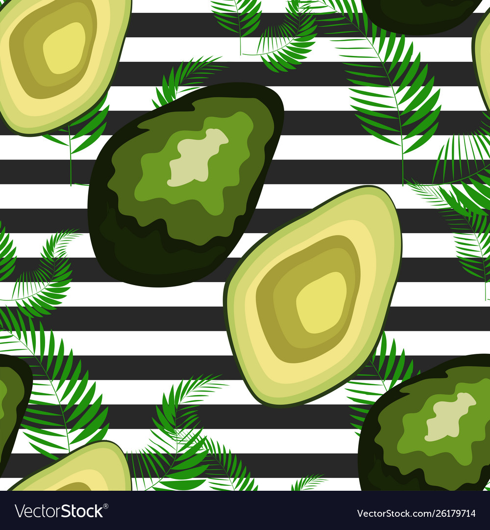 Seamless pattern with avocado vector image Seamless pattern with avocado