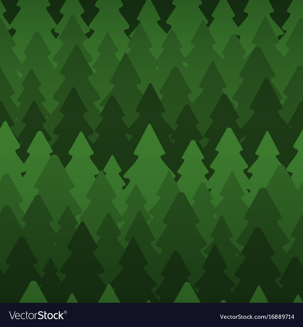 Seamless pattern with dense dark fir trees
