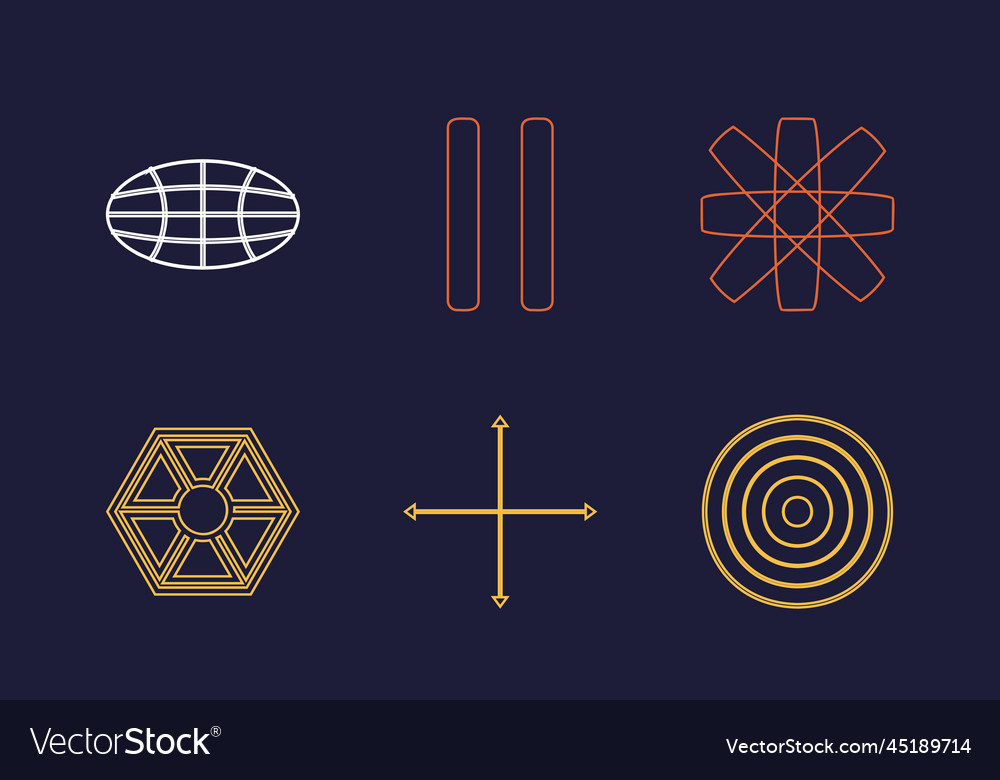 Set of y2k style objects extraordinary Vector Image Set of y2k style objects extraordinary