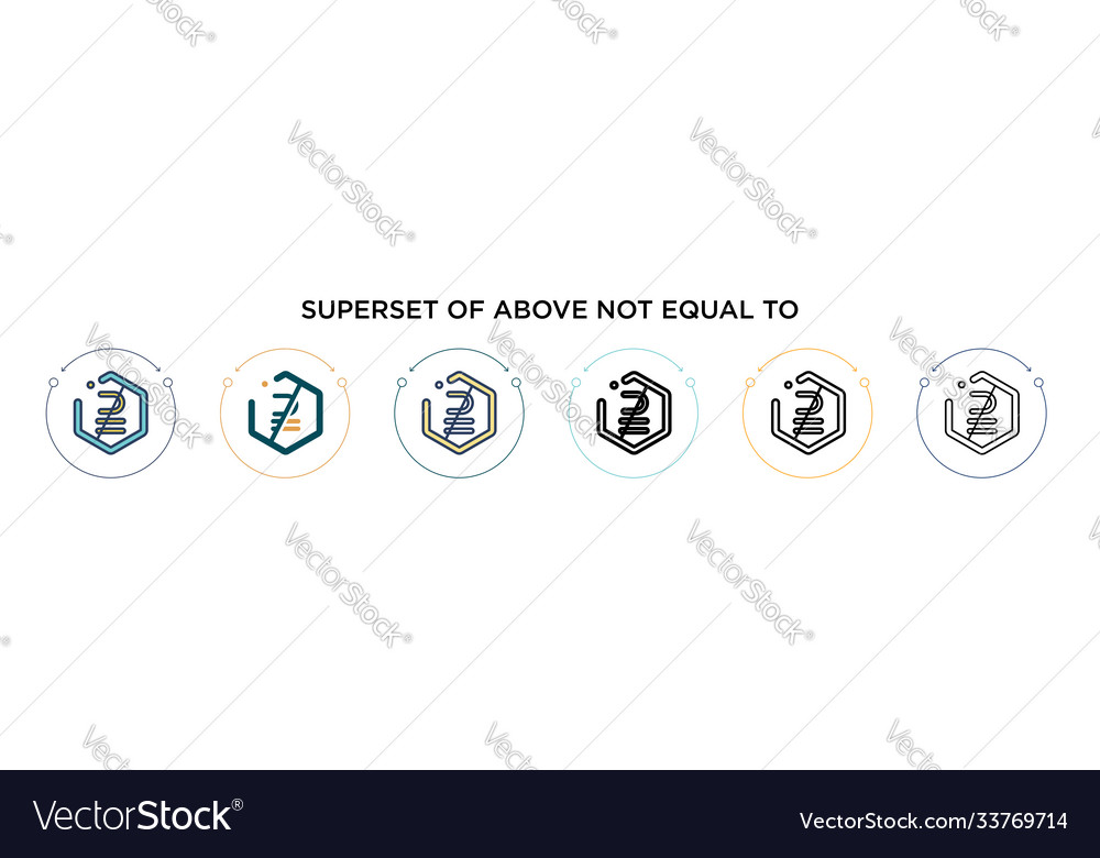 Superset above not equal to symbol icon vector image Superset above not equal to symbol icon
