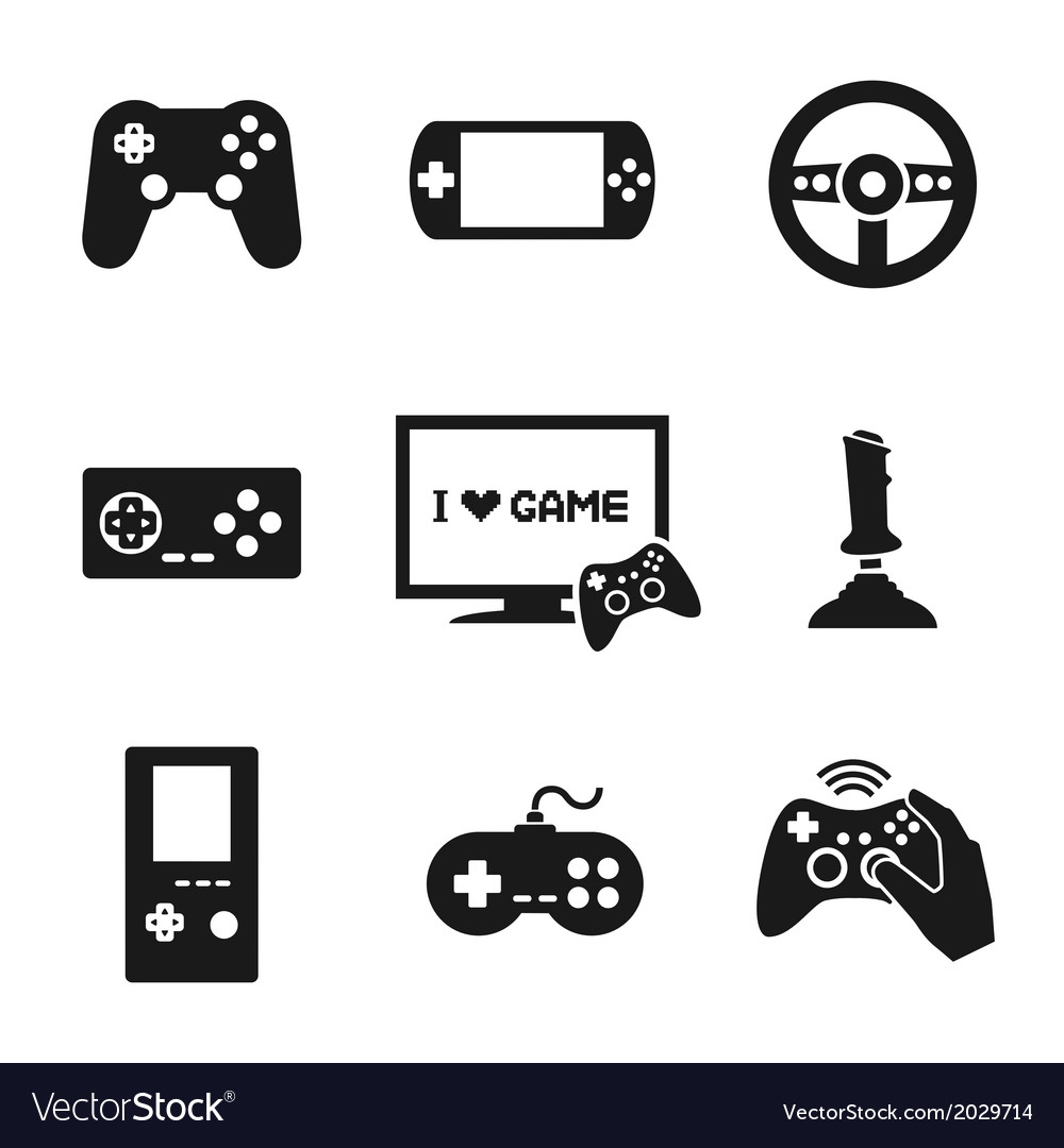 Download Video Games Controller Icons Set Royalty Free Vector Image