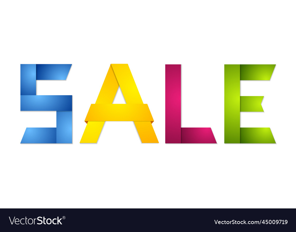 Abstract colorful paper origami sale lettering