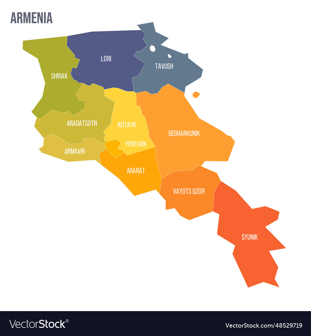 Vector Map of Armenia Political