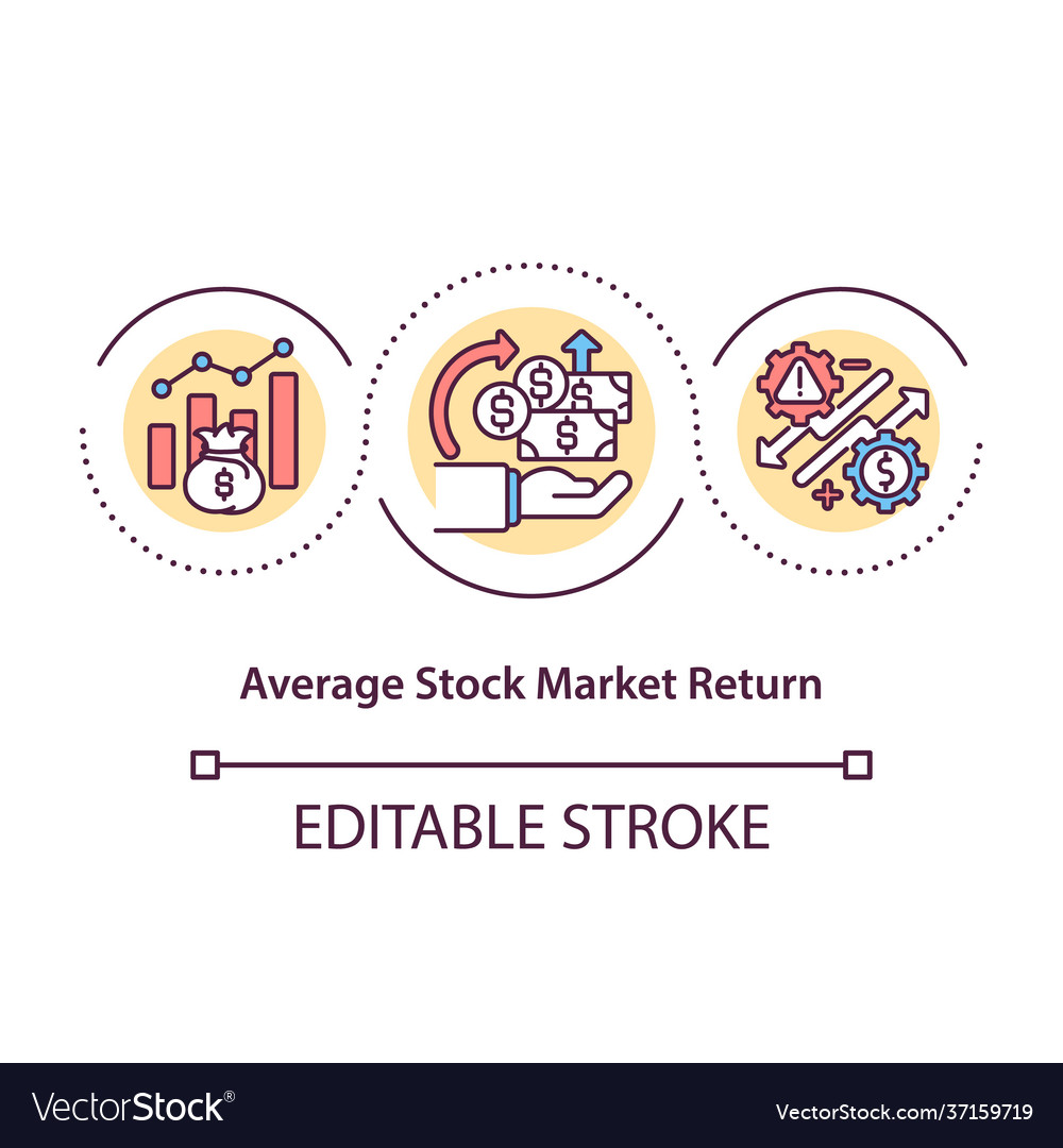 Average stock market return concept icon