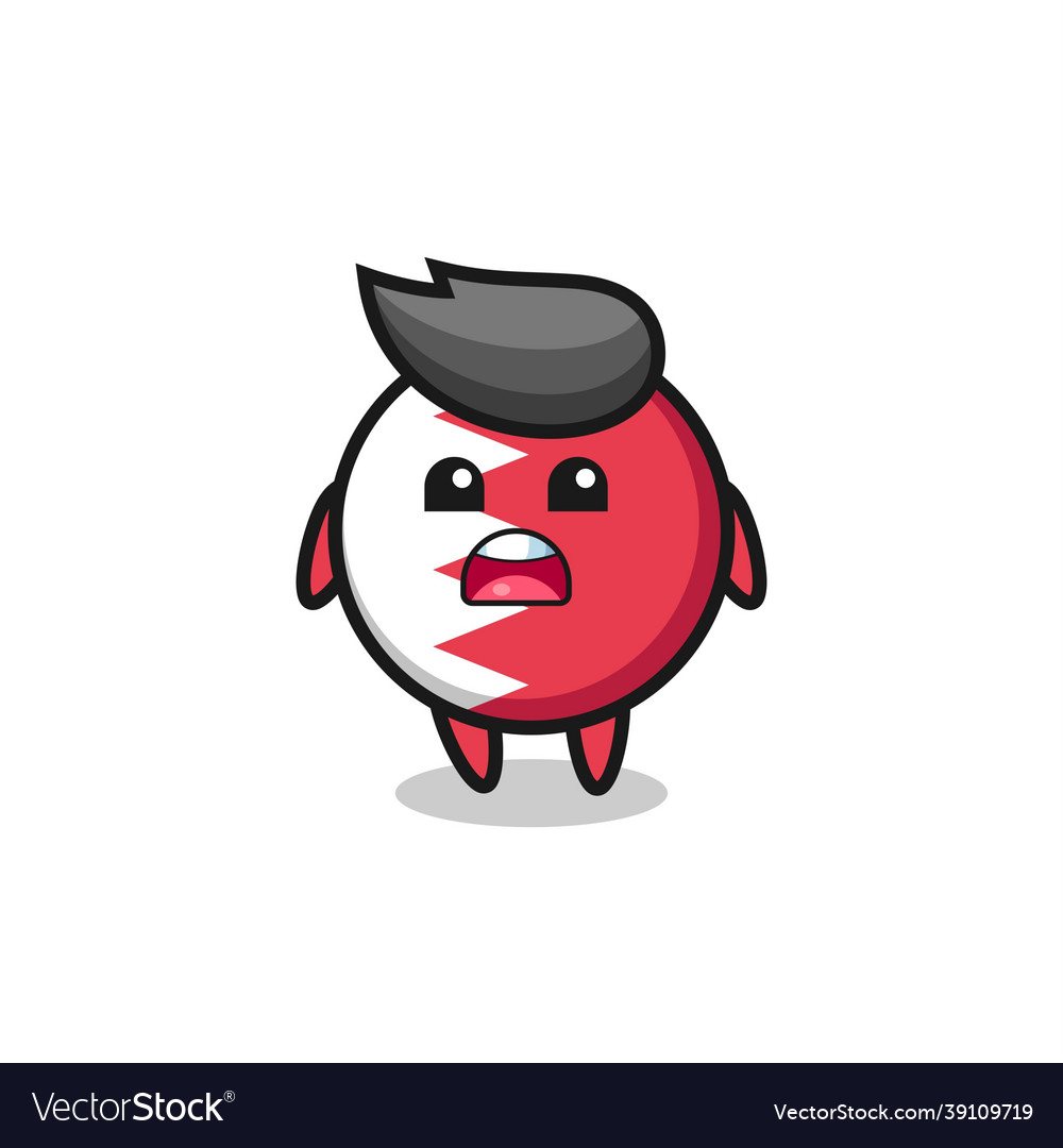 Bahrain flag badge with apologizing expression