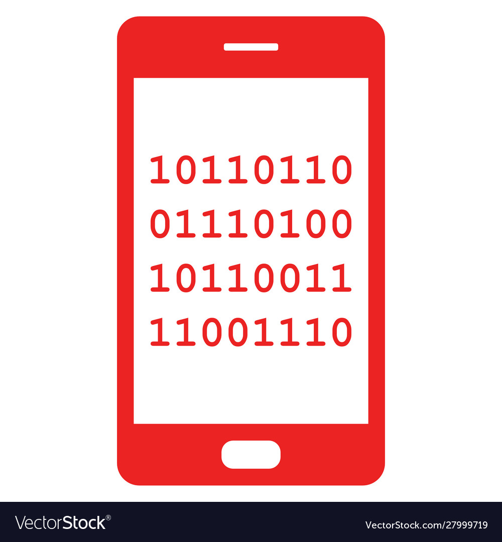 Binary code and smartphone