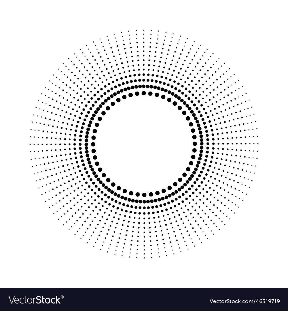 Black abstract circle frame halftone dots design