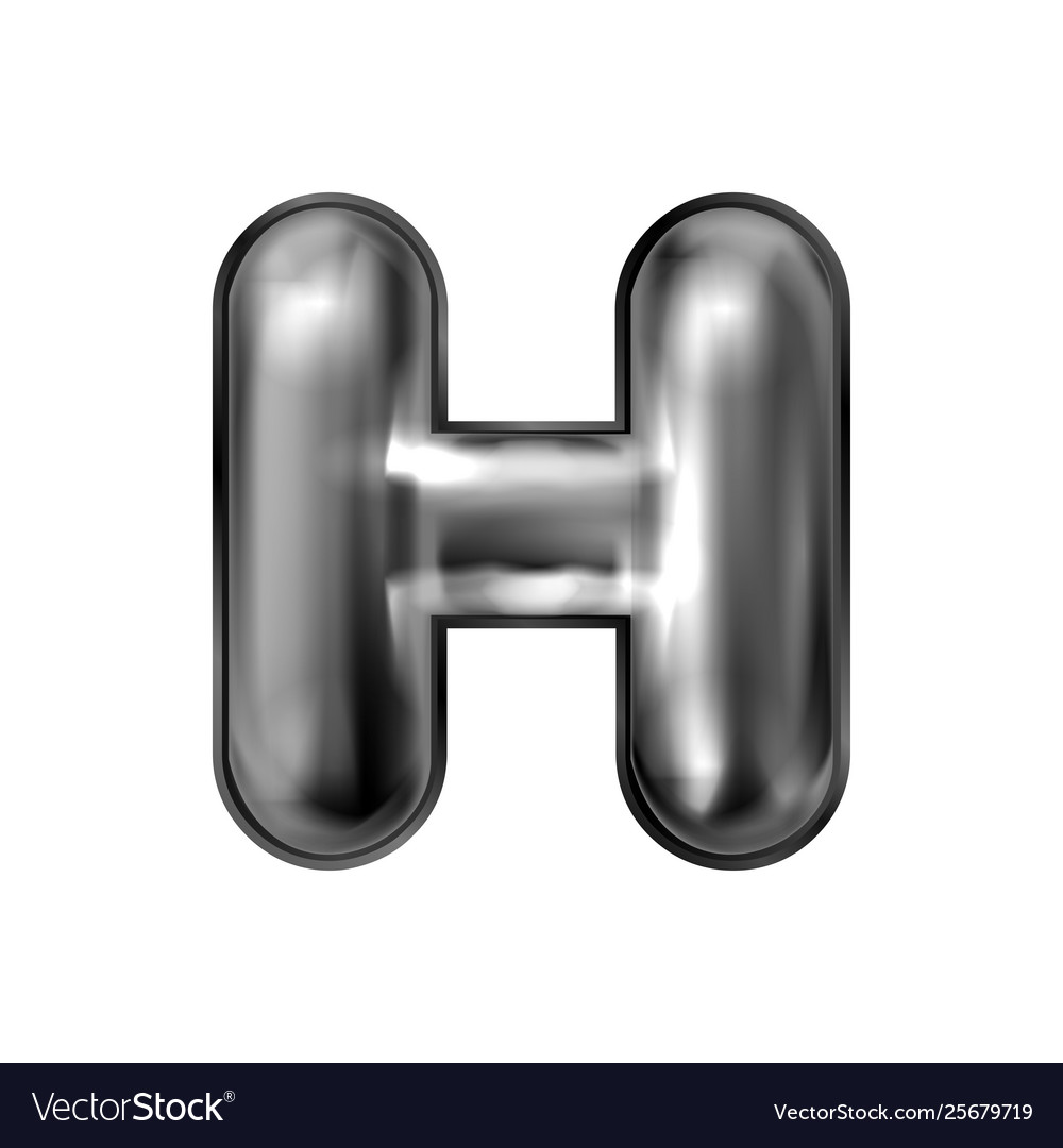 Black latex inflated alphabet symbol h Vector Image Black latex inflated alphabet symbol h