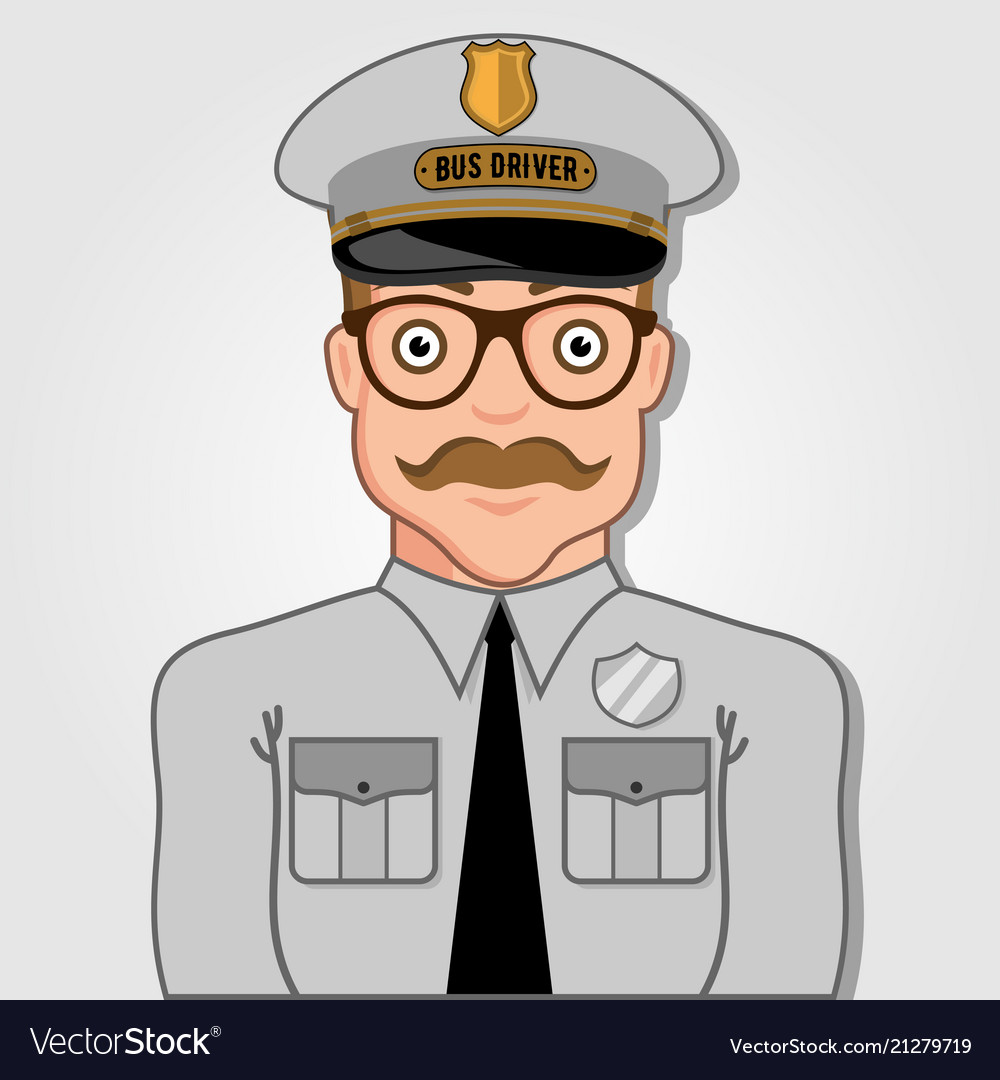 Bus driver cartoon face Royalty Free Vector Image Bus driver cartoon face Royalty Free Vector Image