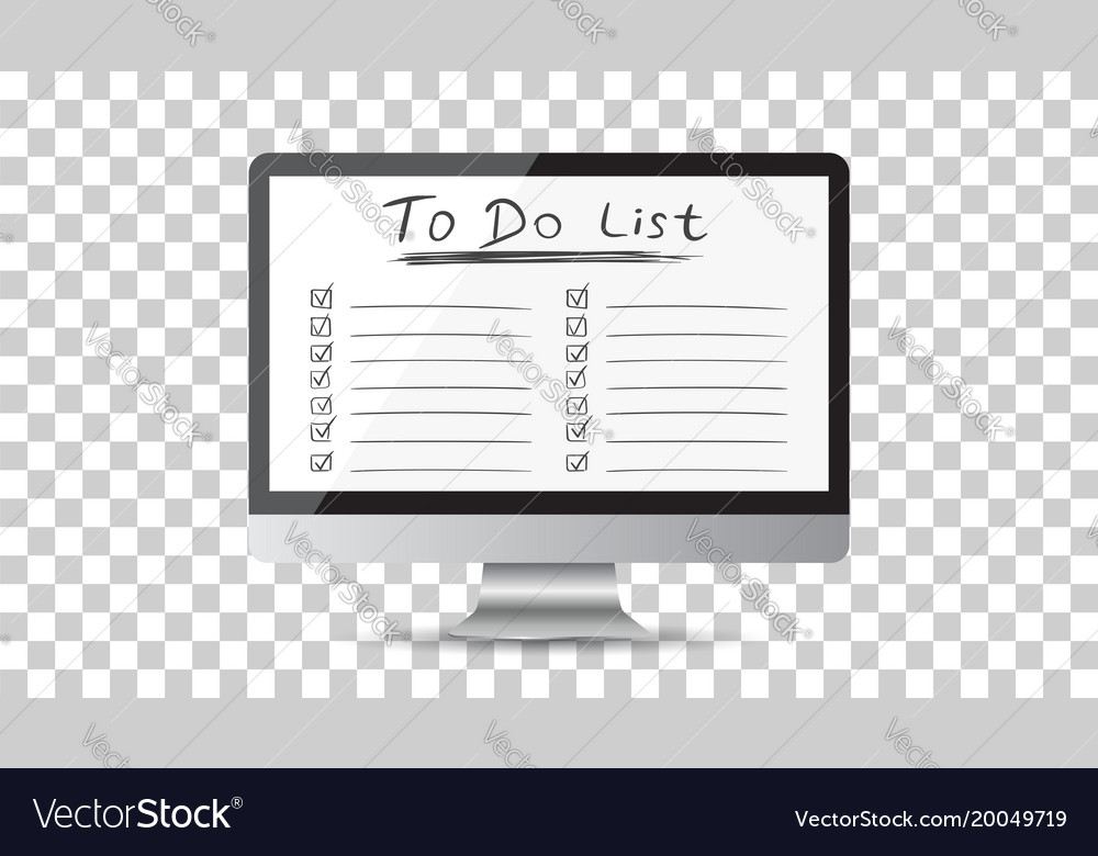 Businessman to do list checklist with computer