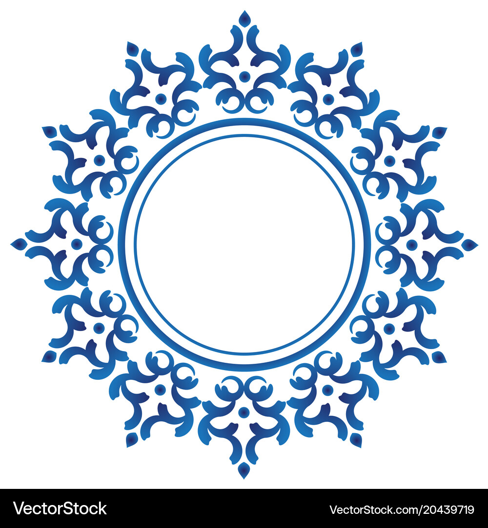Ceramic decorative round frame Royalty Free Vector Image