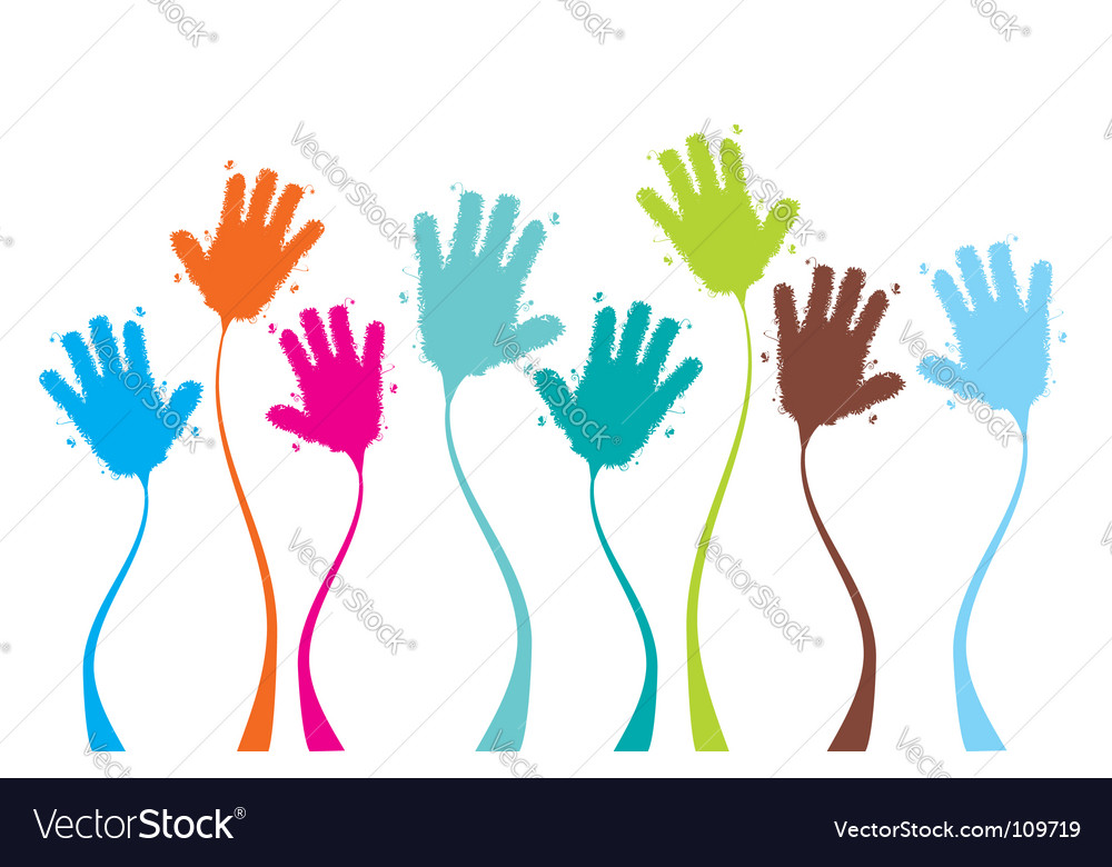 Colorful Hand Silhouettes