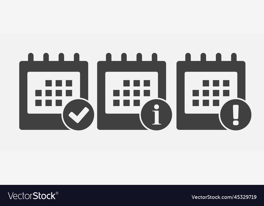 Icon calendar - popup message check info error