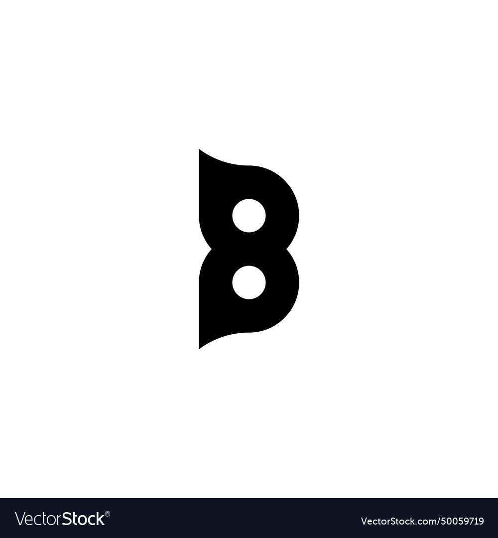 Letter b unique geometric symbol simple logo Vector Image
