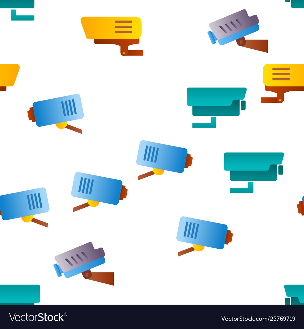 Modern security cameras seamless pattern Vector Image Modern security cameras seamless pattern