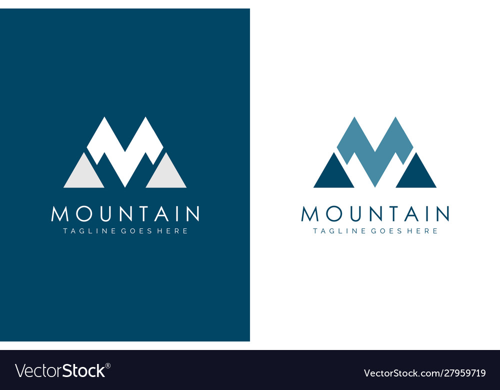 Mountain logo letter m flat logo design Royalty Free Vector