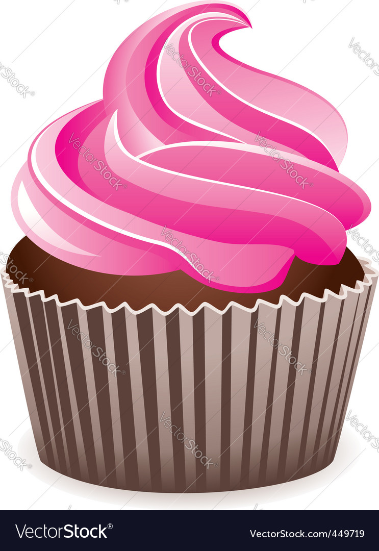 Pink cupcake Royalty Free Vector Image - VectorStock