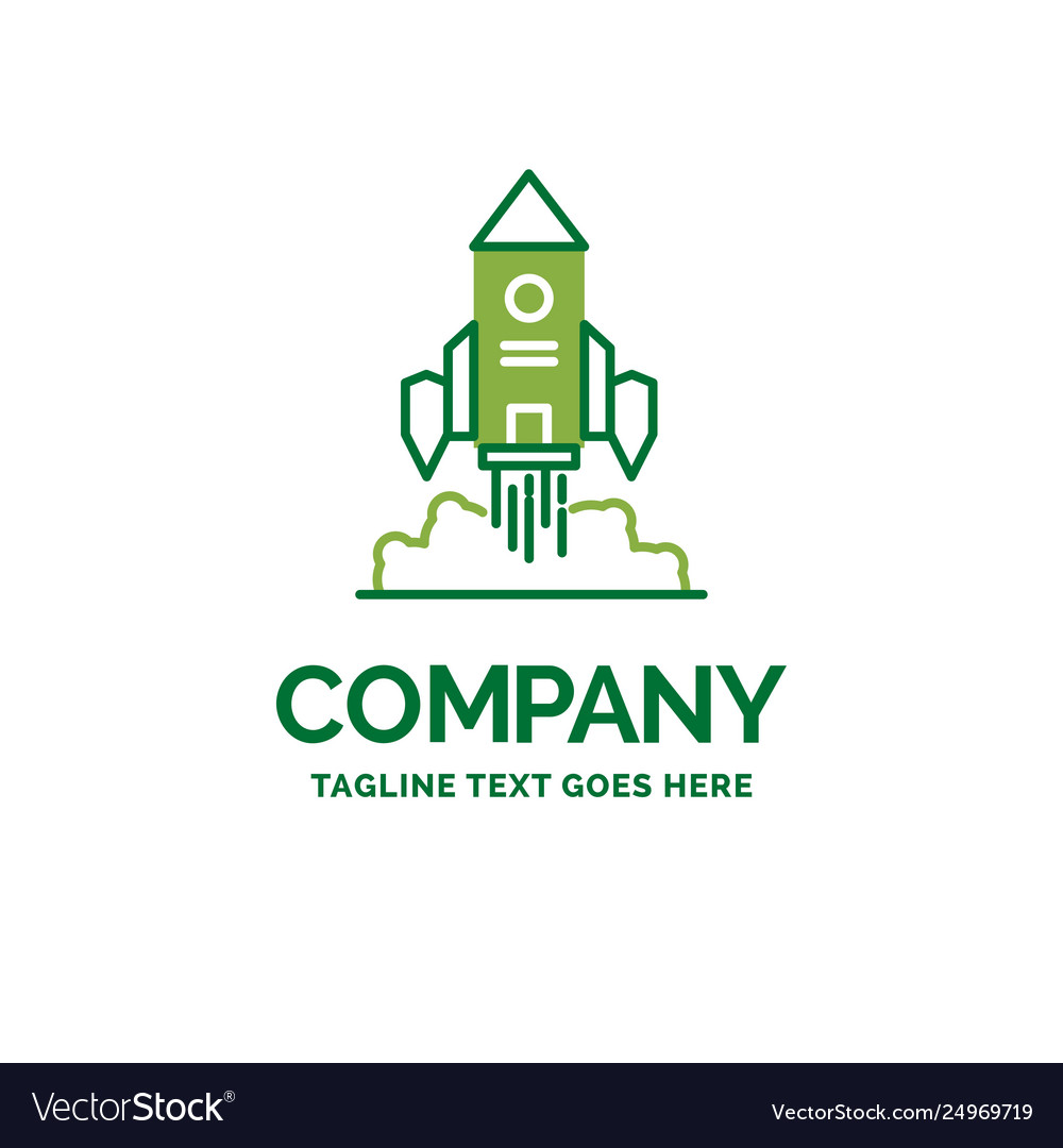 Rocket spaceship startup launch game flat