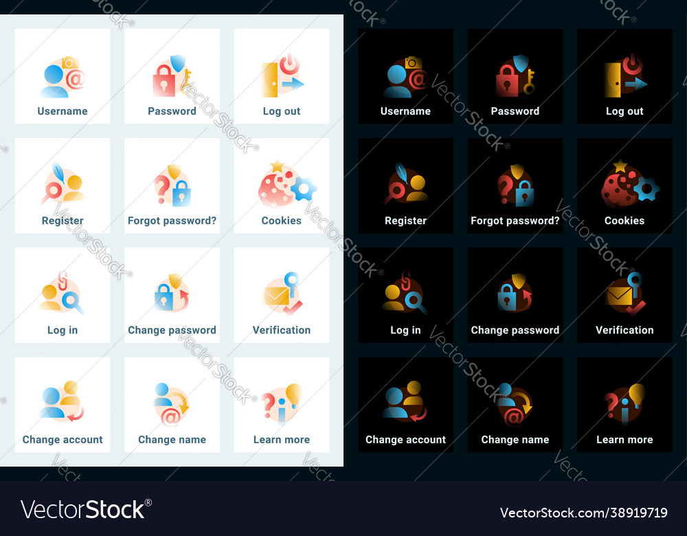 Set icons in gradient style editable