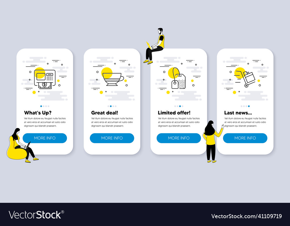 Set of line icons related to atm bombon