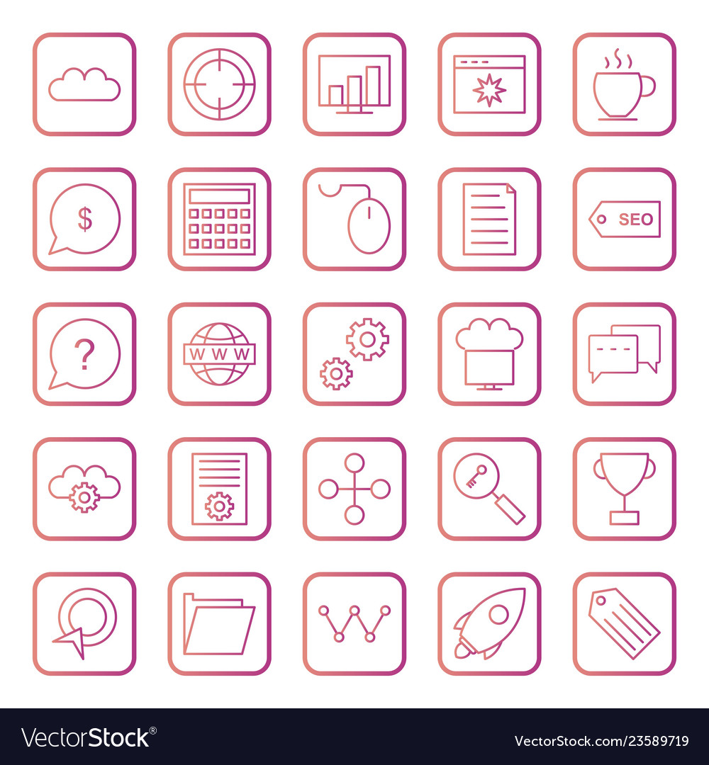 Set of seo search engine optimization icons