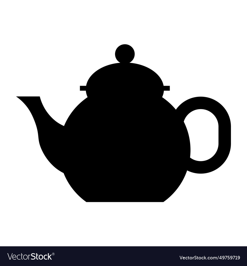 Teapot schwarze Ikone auf weißem Hintergrund