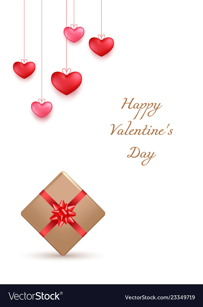 Valentines day greeting card design in 3d style