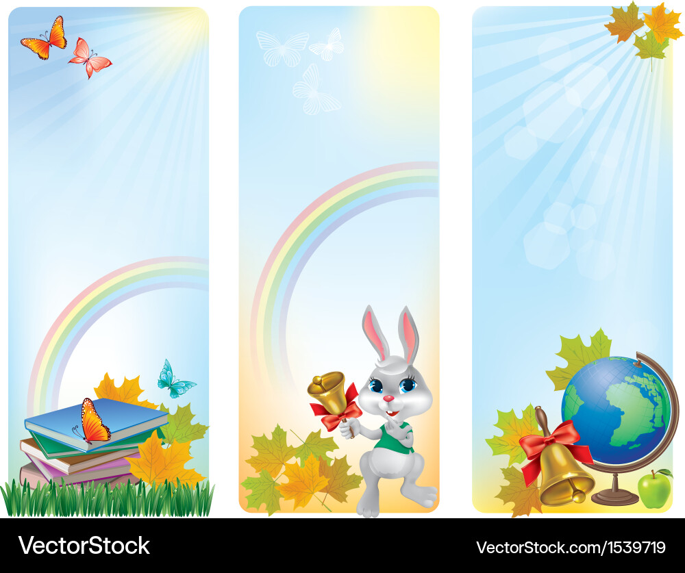 Vertical Banner Back To School Royalty Free Vector Image