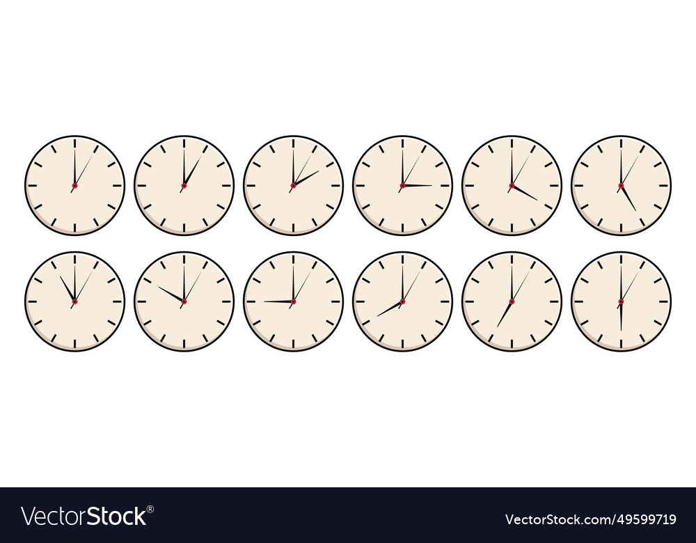 Wall clock time icon isolated