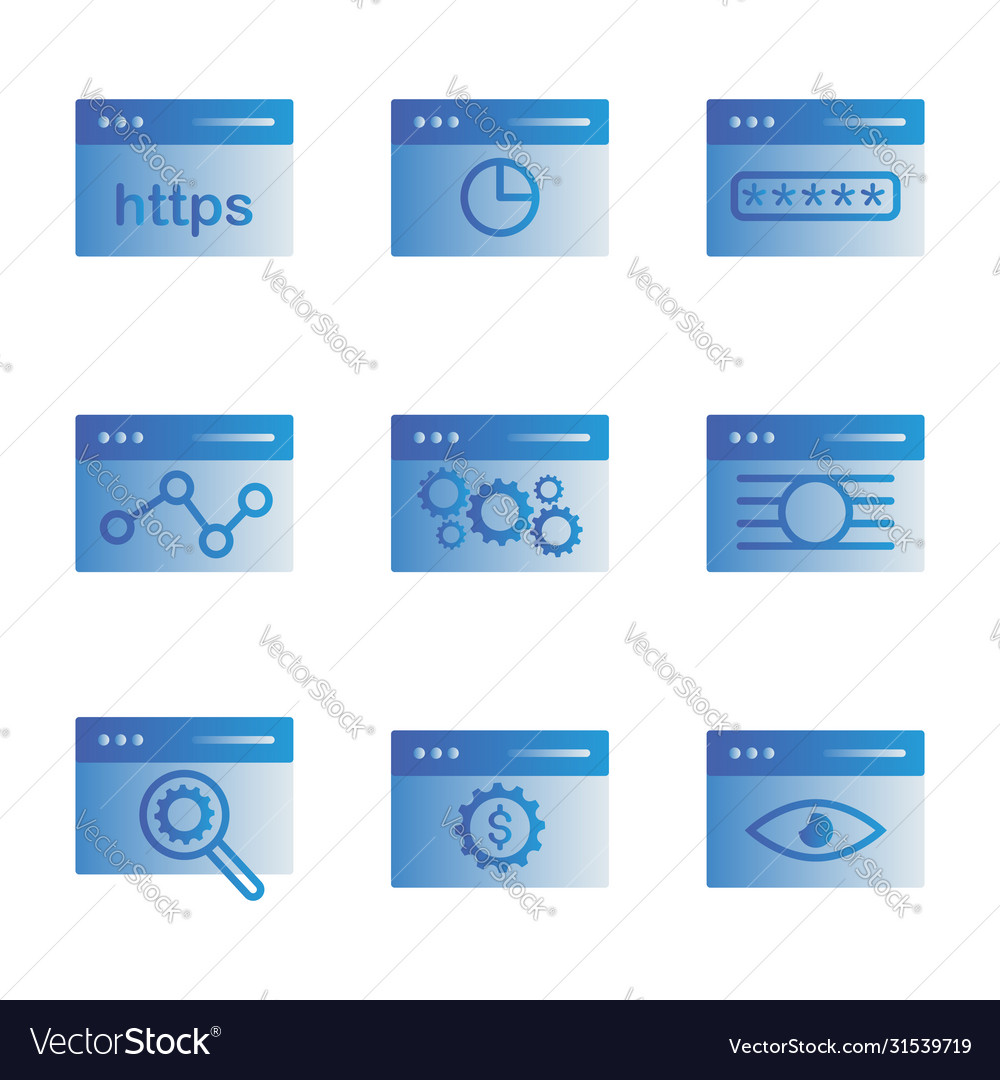 Web and seo icon set include link