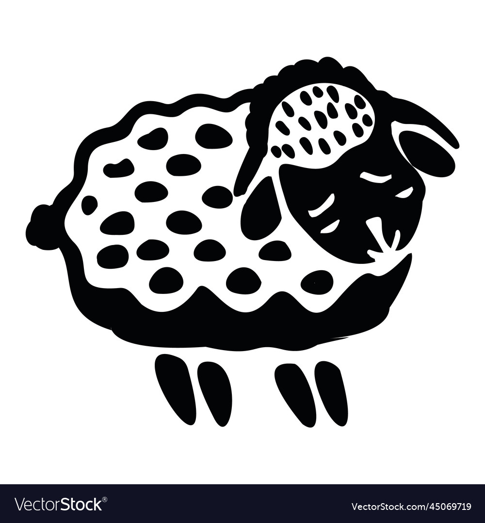 Whimsical cartoon spring sheep