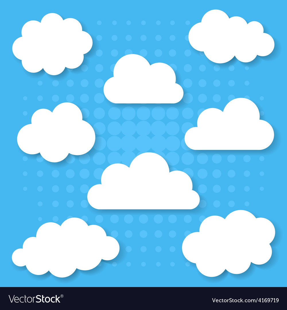 White clouds collection Royalty Free Vector Image