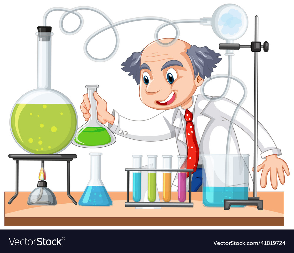 A chemist experiment at lab Royalty Free Vector Image