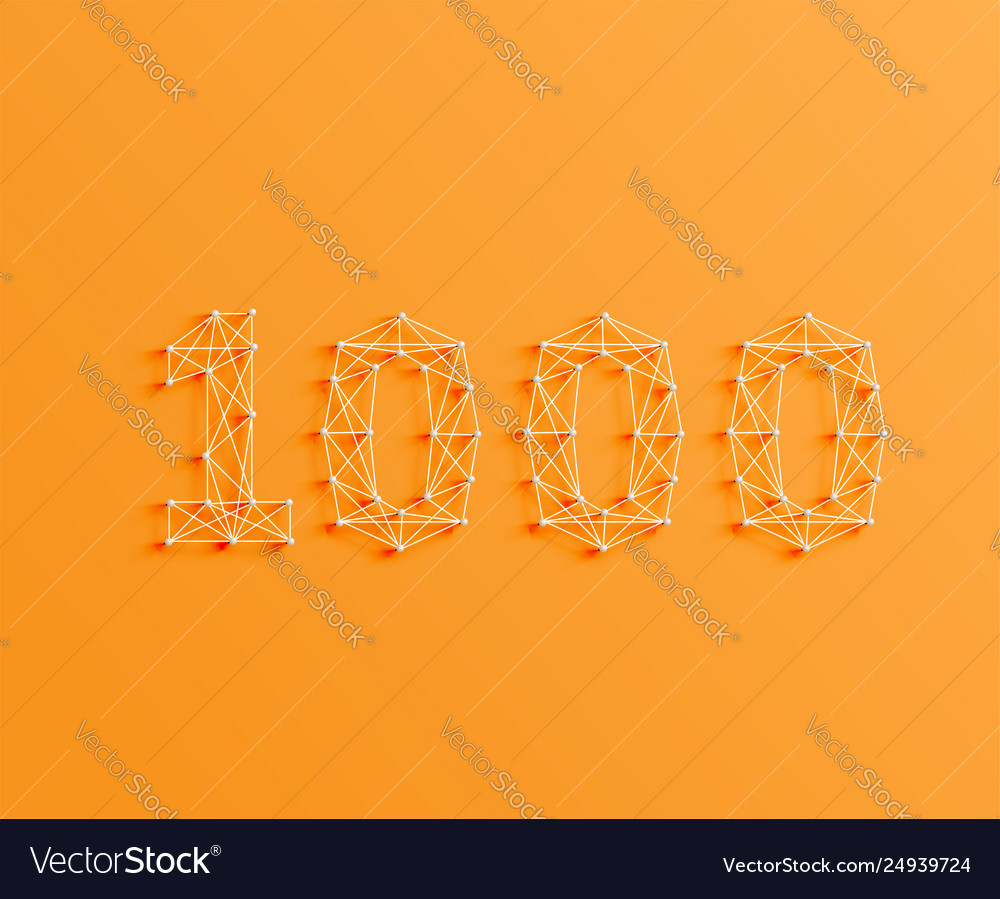A number made pins and lines 3d realistic