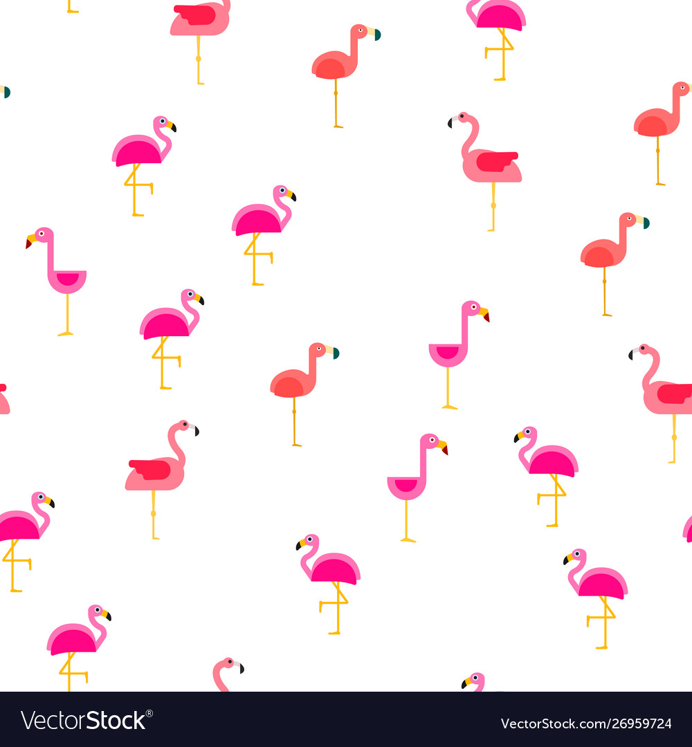 Bird flamingo seamless pattern vector image Bird flamingo seamless pattern