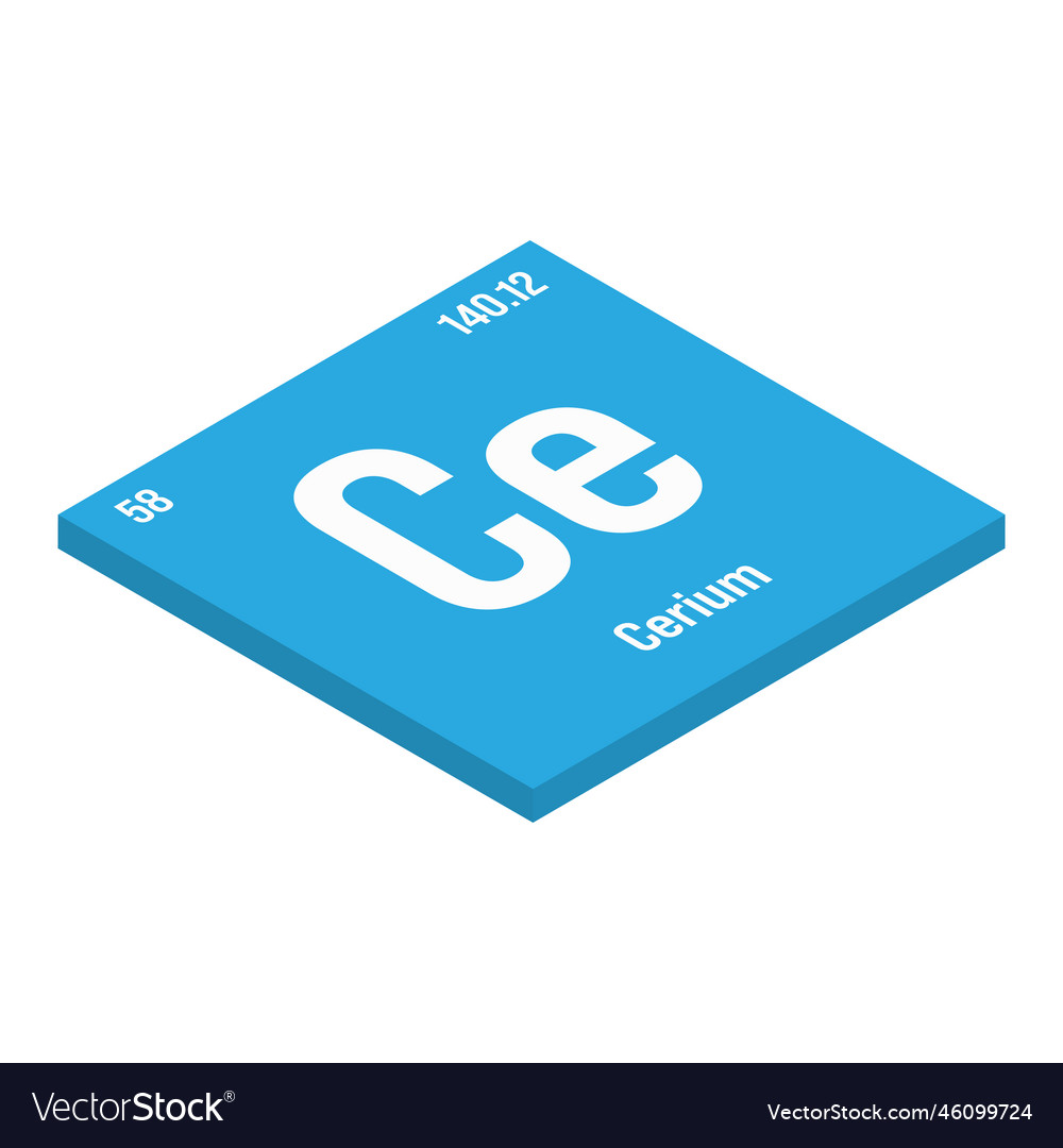 Cerium ce periodic table element Royalty Free Vector Image