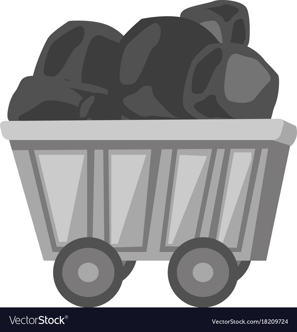 Coal mine trolley cartoon Royalty Free Vector Image