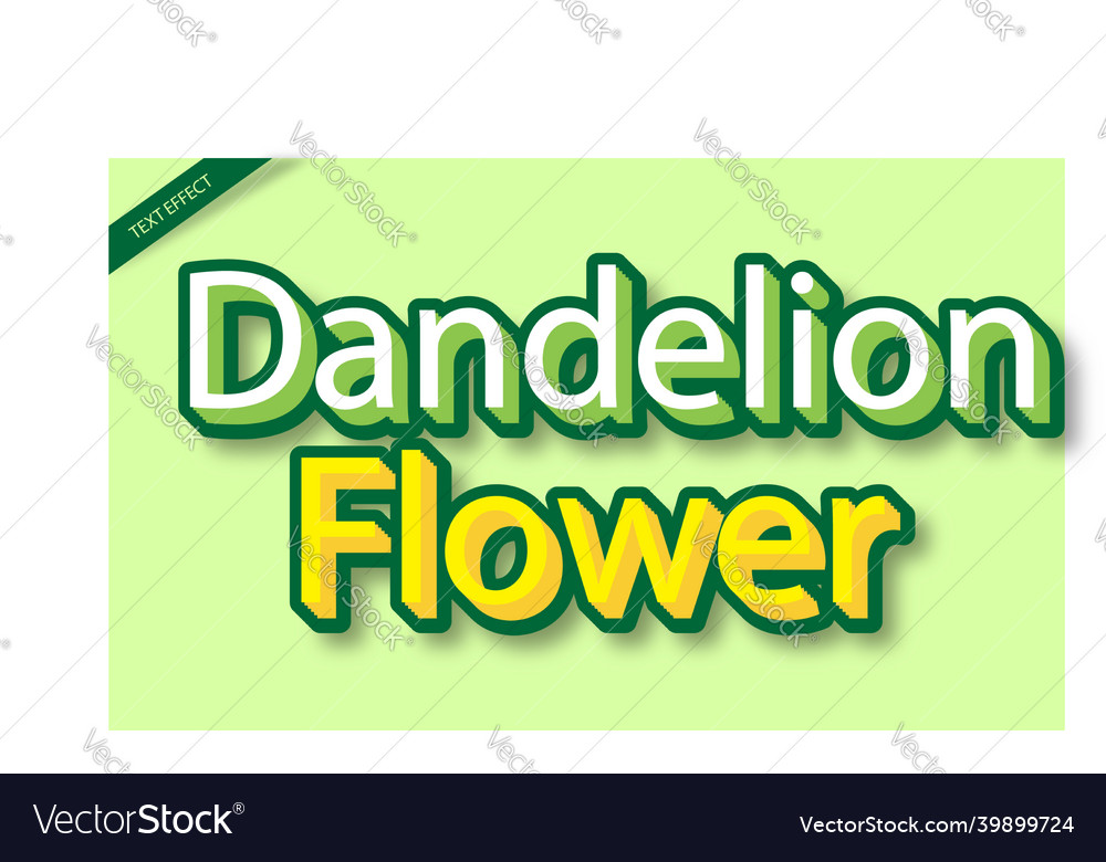 Dandelion flower text effect design template