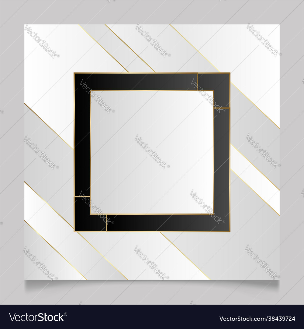 Golden shiny glowing blank frame