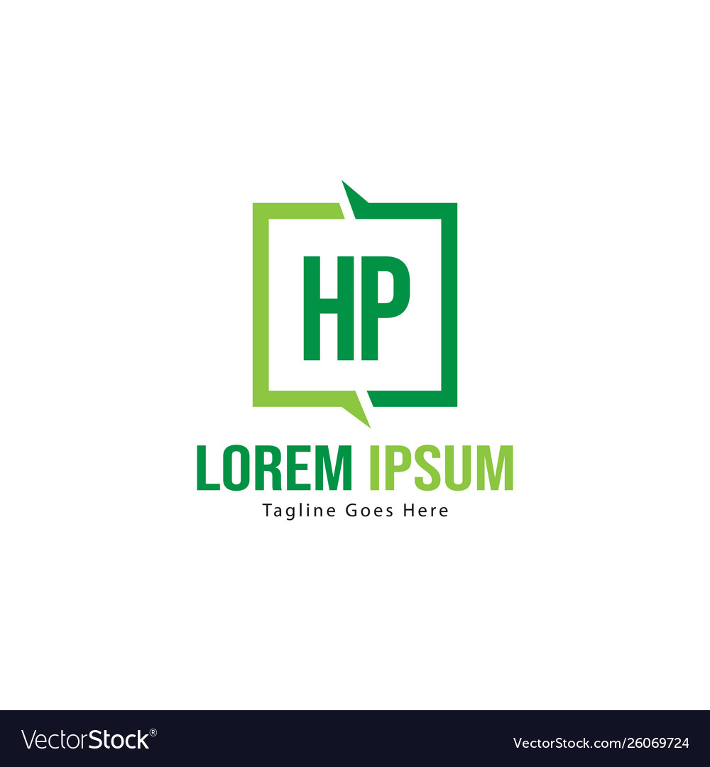 Initial hp logo template with modern frame