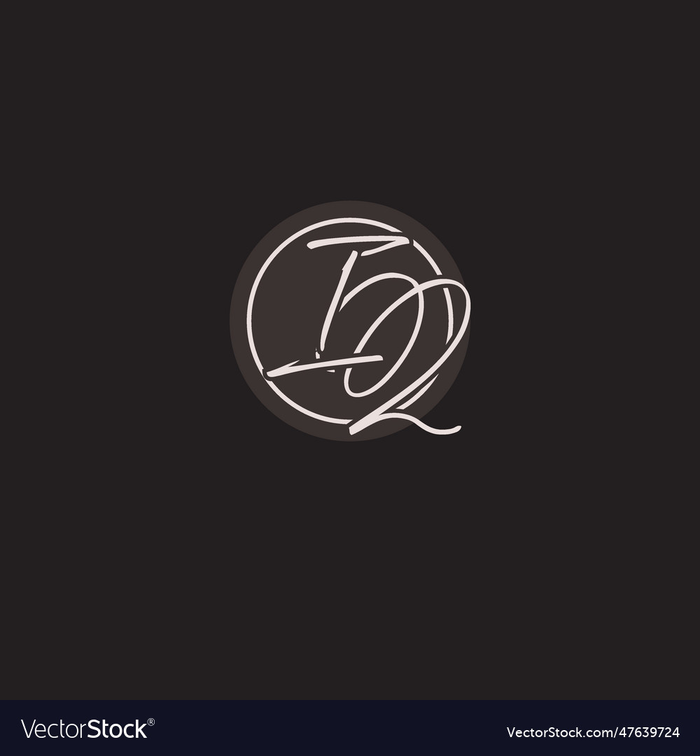 Initials iq logo monogram with simple circle line Vector Image Initials iq logo monogram with simple circle line