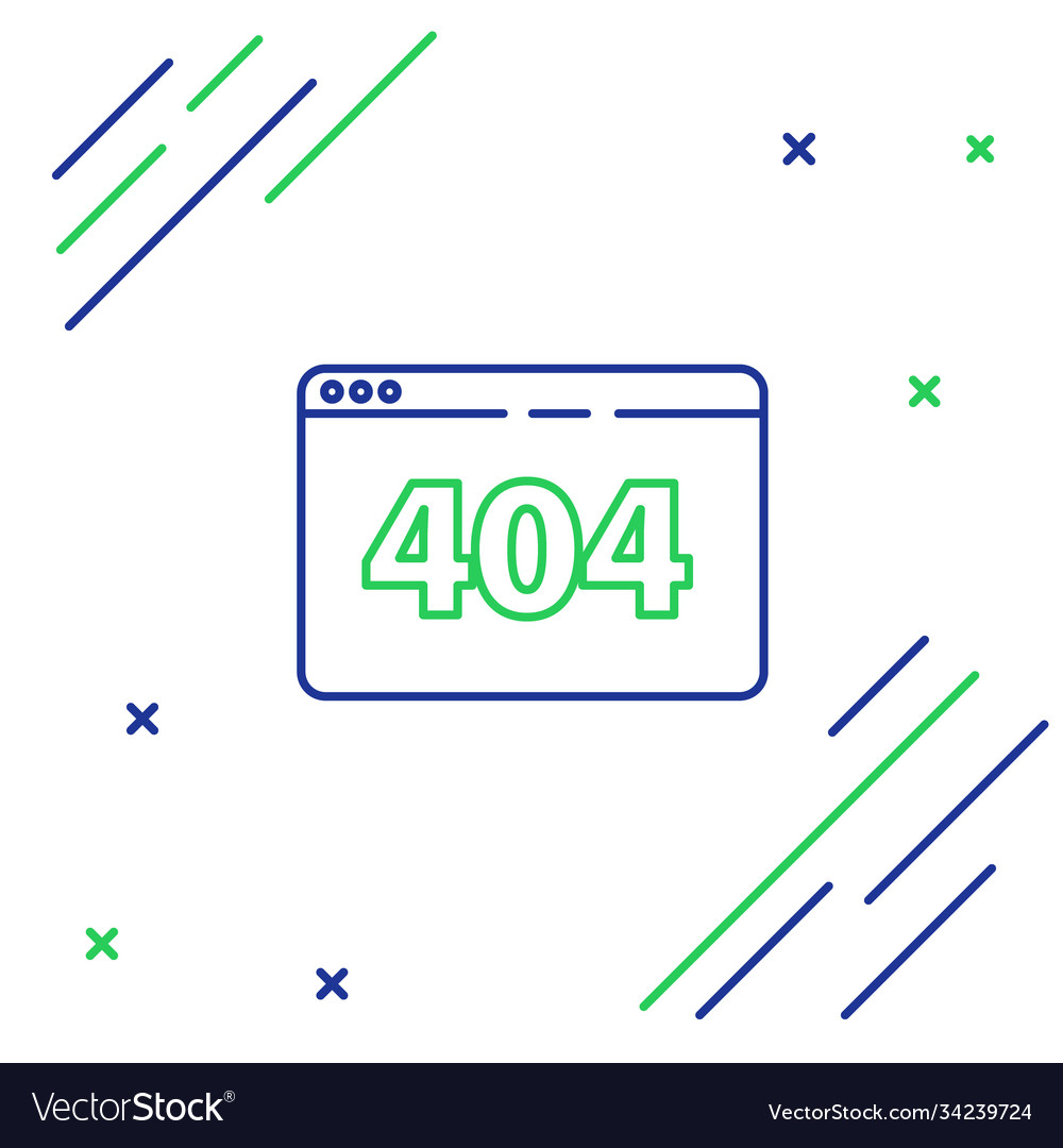 Line page with a 404 error icon isolated on white Vector Image Line page with a 404 error icon isolated on white