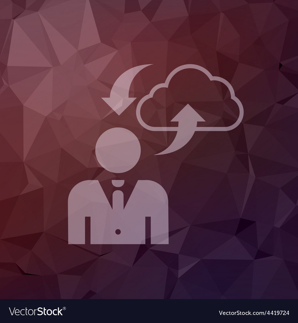 Man with cloud upload and download in flat style