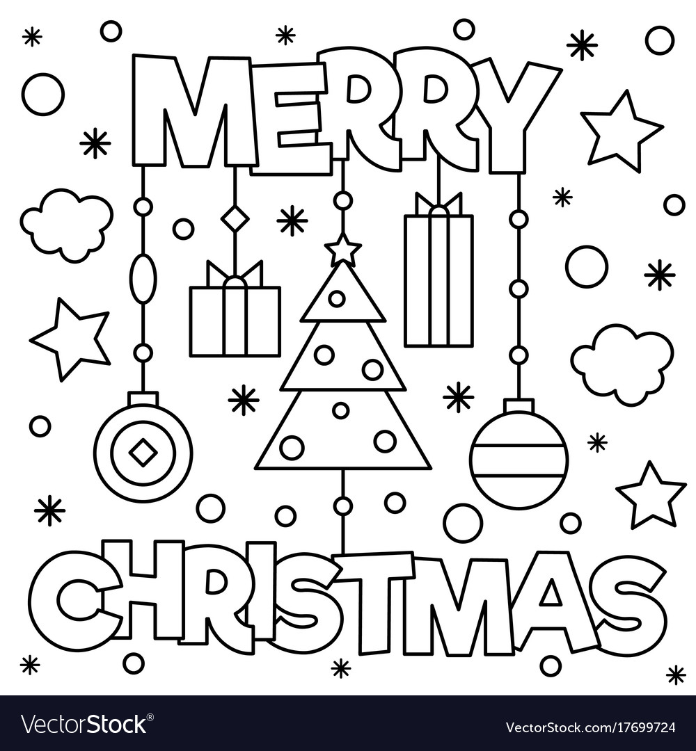 Merry Christmas Clip Art Coloring Pages