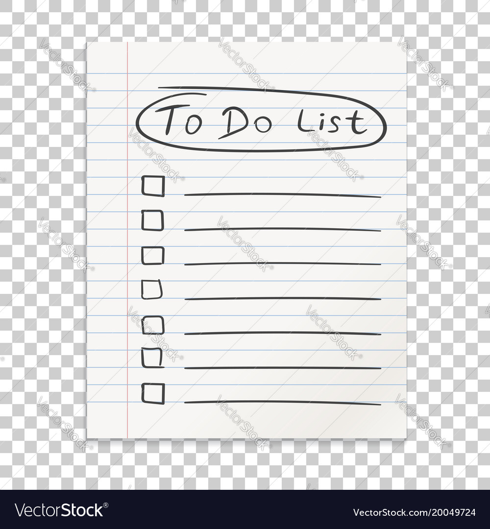 Realistic line paper note to do list icon